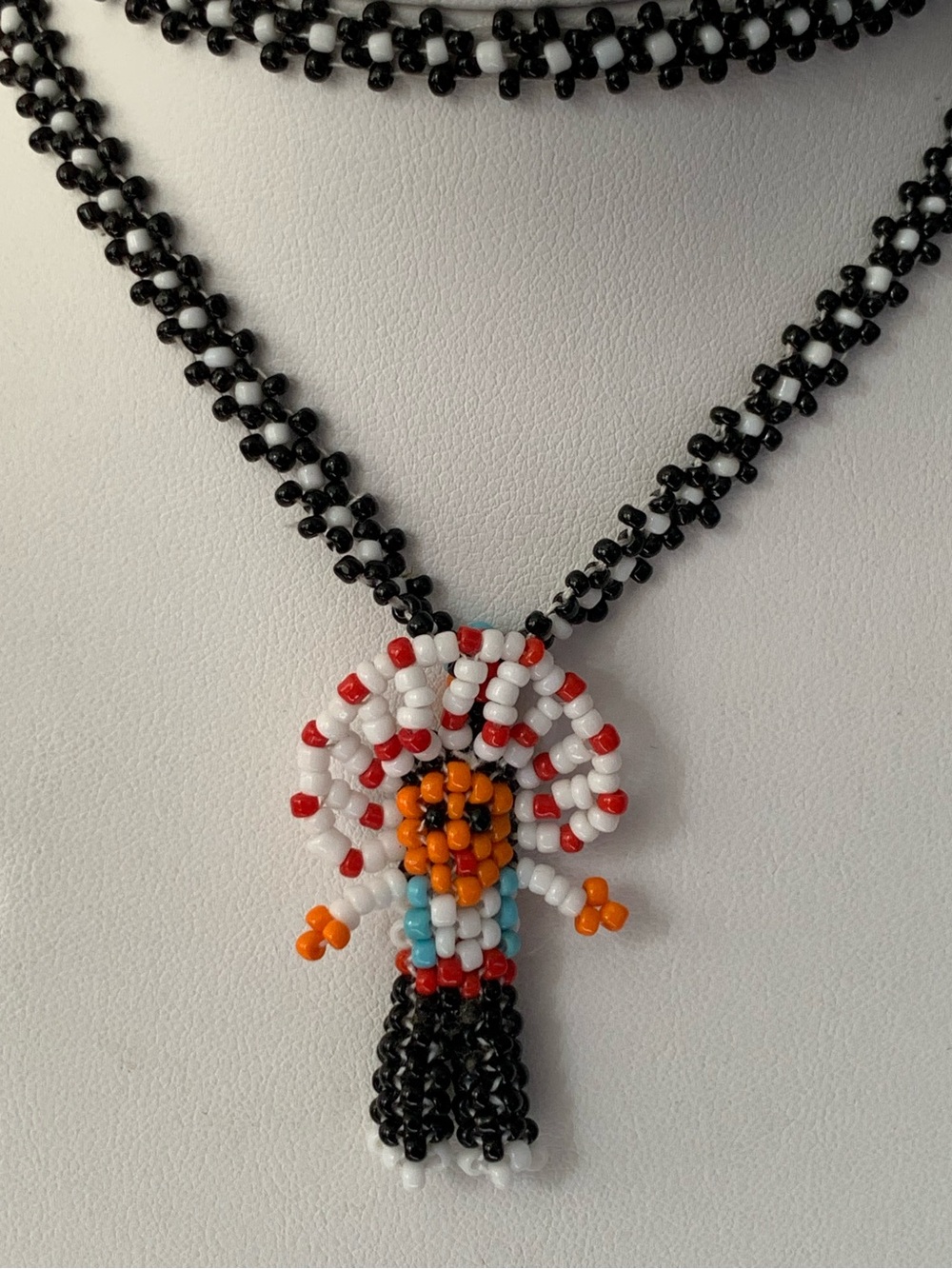 Native American Inspired Beaded Kachina Pendant Necklace